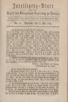 Intelligenz-Blatt für den Bezirk der Königlichen Regierung zu Danzig. 1826, No. 74 (31 Mai)