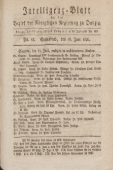 Intelligenz-Blatt für den Bezirk der Königlichen Regierung zu Danzig. 1826, No. 83 (10 Juni) + dod.