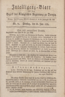 Intelligenz-Blatt für den Bezirk der Königlichen Regierung zu Danzig. 1826, No. 91 (20 Juni)