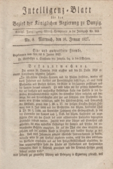 Intelligenz-Blatt für den Bezirk der Königlichen Regierung zu Danzig. 1827, No. 8 (10 Januar) + dod.
