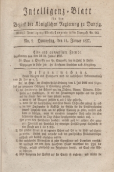 Intelligenz-Blatt für den Bezirk der Königlichen Regierung zu Danzig. 1827, No. 9 (11 Januar)