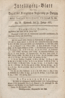 Intelligenz-Blatt für den Bezirk der Königlichen Regierung zu Danzig. 1827, No. 20 (24 Januar) + dod.