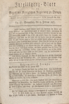 Intelligenz-Blatt für den Bezirk der Königlichen Regierung zu Danzig. 1827, No. 27 (1 Februar)
