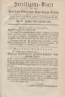 Intelligenz-Blatt für den Bezirk der Königlichen Regierung zu Danzig. 1827, No. 34 (9 Februar) + dod.
