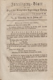 Intelligenz-Blatt für den Bezirk der Königlichen Regierung zu Danzig. 1827, No. 45 (22 Februar)