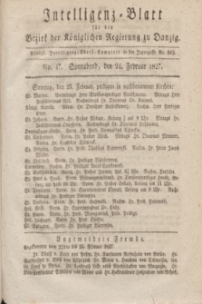 Intelligenz-Blatt für den Bezirk der Königlichen Regierung zu Danzig. 1827, No. 47 (24 Februar) + dod.