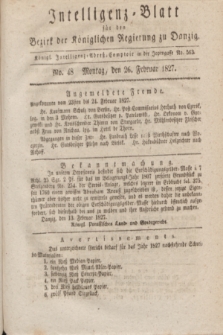 Intelligenz-Blatt für den Bezirk der Königlichen Regierung zu Danzig. 1827, No. 48 (26 Februar)