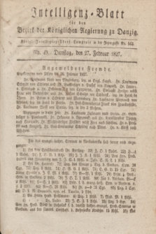 Intelligenz-Blatt für den Bezirk der Königlichen Regierung zu Danzig. 1827, No. 49 (27 Februar)