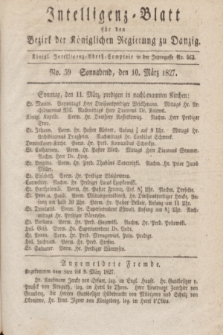 Intelligenz-Blatt für den Bezirk der Königlichen Regierung zu Danzig. 1827, No. 59 (10 März) + dod.