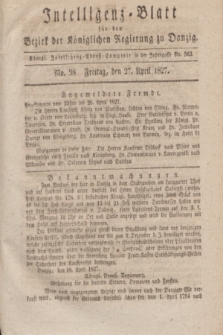 Intelligenz-Blatt für den Bezirk der Königlichen Regierung zu Danzig. 1827, No. 98 (27 April) + dod.