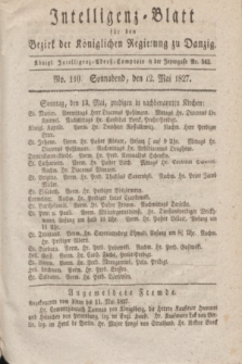 Intelligenz-Blatt für den Bezirk der Königlichen Regierung zu Danzig. 1827, No. 110 (12 Mai) + dod.