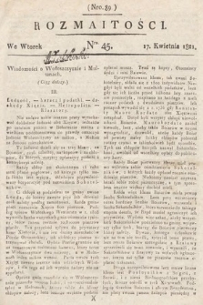 Rozmaitości : oddział literacki Gazety Lwowskiej. 1821, nr 45