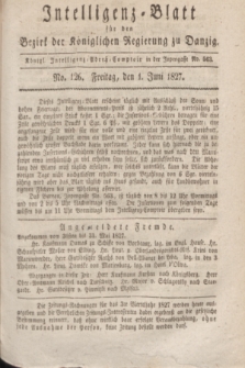 Intelligenz-Blatt für den Bezirk der Königlichen Regierung zu Danzig. 1827, No. 126 (1 Juni) + dod.