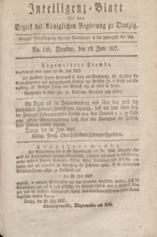 Intelligenz-Blatt für den Bezirk der Königlichen Regierung zu Danzig. 1827, No. 140 (19 Juni) + dod.