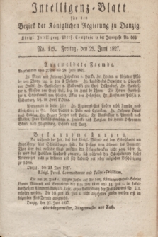 Intelligenz-Blatt für den Bezirk der Königlichen Regierung zu Danzig. 1827, No. 149 (29 Juni) + dod.
