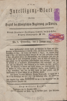 Intelligenz-Blatt für den Bezirk der Königlichen Regierung zu Danzig. 1840, No. 1 (2 Januar)