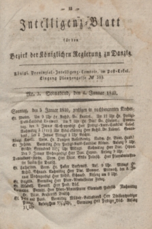 Intelligenz-Blatt für den Bezirk der Königlichen Regierung zu Danzig. 1840, No. 3 (4 Januar) + dod.