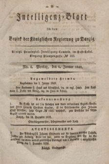 Intelligenz-Blatt für den Bezirk der Königlichen Regierung zu Danzig. 1840, No. 4 (6 Januar)