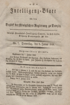 Intelligenz-Blatt für den Bezirk der Königlichen Regierung zu Danzig. 1840, No. 7 (9 Januar)