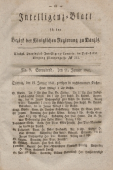 Intelligenz-Blatt für den Bezirk der Königlichen Regierung zu Danzig. 1840, No. 9 (11 Januar) + dod.
