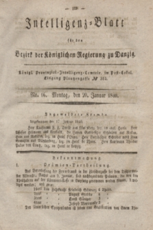 Intelligenz-Blatt für den Bezirk der Königlichen Regierung zu Danzig. 1840, No. 16 (20 Januar)