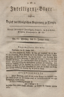 Intelligenz-Blatt für den Bezirk der Königlichen Regierung zu Danzig. 1840, No. 17 (21 Januar)