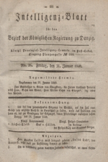 Intelligenz-Blatt für den Bezirk der Königlichen Regierung zu Danzig. 1840, No. 26 (31 Januar)