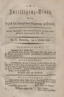 Intelligenz-Blatt für den Bezirk der Königlichen Regierung zu Danzig. 1840, No. 31 (6 Februar)