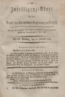 Intelligenz-Blatt für den Bezirk der Königlichen Regierung zu Danzig. 1840, No. 35 (11 Februar)