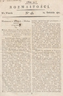 Rozmaitości : oddział literacki Gazety Lwowskiej. 1821, nr 48