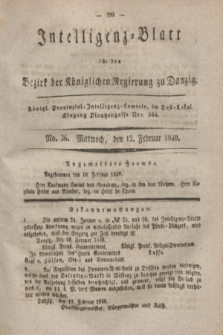 Intelligenz-Blatt für den Bezirk der Königlichen Regierung zu Danzig. 1840, No. 36 (12 Februar)