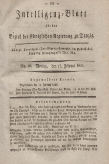 Intelligenz-Blatt für den Bezirk der Königlichen Regierung zu Danzig. 1840, No. 40 (17 Februar)