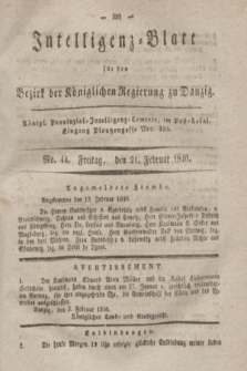 Intelligenz-Blatt für den Bezirk der Königlichen Regierung zu Danzig. 1840, No. 44 (21 Februar)