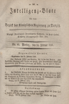 Intelligenz-Blatt für den Bezirk der Königlichen Regierung zu Danzig. 1840, No. 46 (24 Februar)