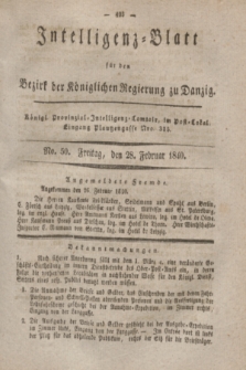 Intelligenz-Blatt für den Bezirk der Königlichen Regierung zu Danzig. 1840, No. 50 (28 Februar) + dod.
