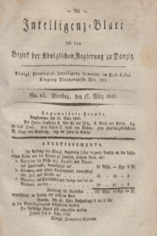 Intelligenz-Blatt für den Bezirk der Königlichen Regierung zu Danzig. 1840, No. 65 (17 März)