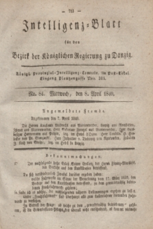 Intelligenz-Blatt für den Bezirk der Königlichen Regierung zu Danzig. 1840, No. 84 (8 April) + dod.
