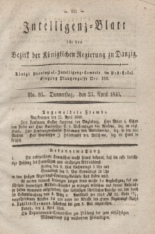 Intelligenz-Blatt für den Bezirk der Königlichen Regierung zu Danzig. 1840, No. 95 (23 April)