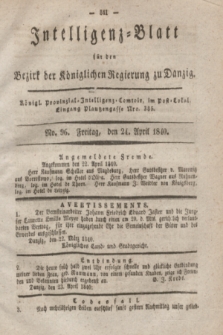 Intelligenz-Blatt für den Bezirk der Königlichen Regierung zu Danzig. 1840, No. 96 (24 April)