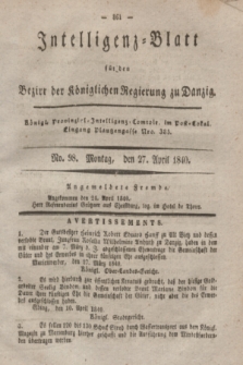 Intelligenz-Blatt für den Bezirk der Königlichen Regierung zu Danzig. 1840, No. 98 (27 April)