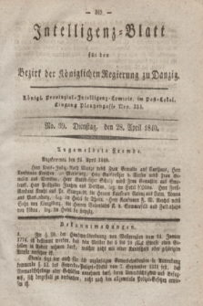 Intelligenz-Blatt für den Bezirk der Königlichen Regierung zu Danzig. 1840, No. 99 (28 April)