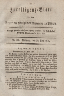 Intelligenz-Blatt für den Bezirk der Königlichen Regierung zu Danzig. 1840, No. 100 (29 April)