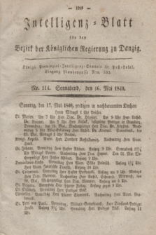 Intelligenz-Blatt für den Bezirk der Königlichen Regierung zu Danzig. 1840, No. 114 (16 Mai) + dod.