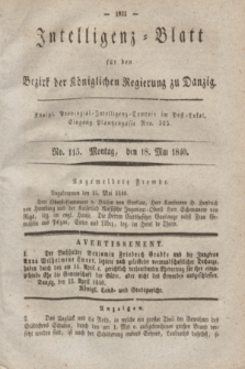 Intelligenz-Blatt für den Bezirk der Königlichen Regierung zu Danzig. 1840, No. 115 (18 Mai) + dod.