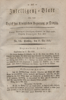 Intelligenz-Blatt für den Bezirk der Königlichen Regierung zu Danzig. 1840, No. 116 (19 Mai)