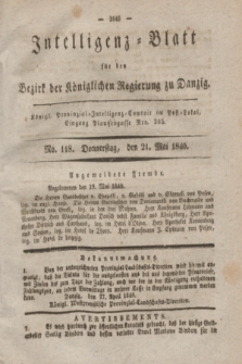 Intelligenz-Blatt für den Bezirk der Königlichen Regierung zu Danzig. 1840, No. 118 (21 Mai)