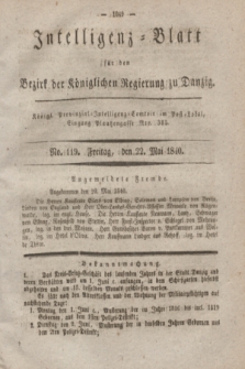 Intelligenz-Blatt für den Bezirk der Königlichen Regierung zu Danzig. 1840, No. 119 (22 Mai)