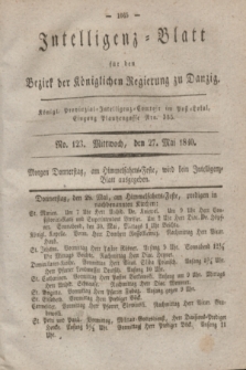 Intelligenz-Blatt für den Bezirk der Königlichen Regierung zu Danzig. 1840, No. 123 (27 Mai) + dod.