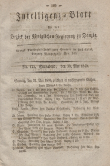 Intelligenz-Blatt für den Bezirk der Königlichen Regierung zu Danzig. 1840, No. 125 (30 Mai) + dod.