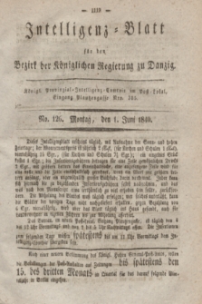 Intelligenz-Blatt für den Bezirk der Königlichen Regierung zu Danzig. 1840, No. 126 (1 Juni)